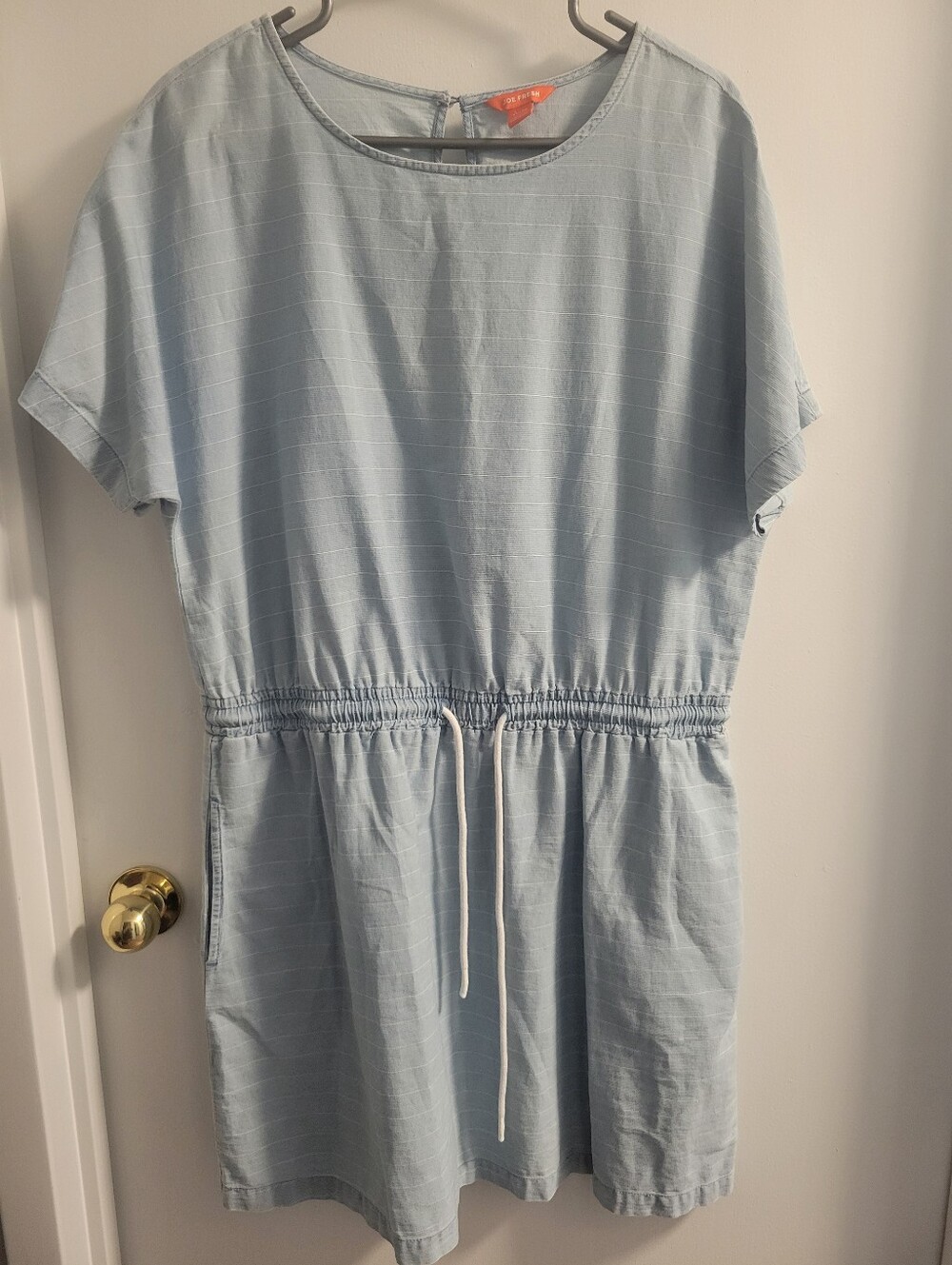 Joe Fresh Light Blue Short Sleeve Drawstring Dress